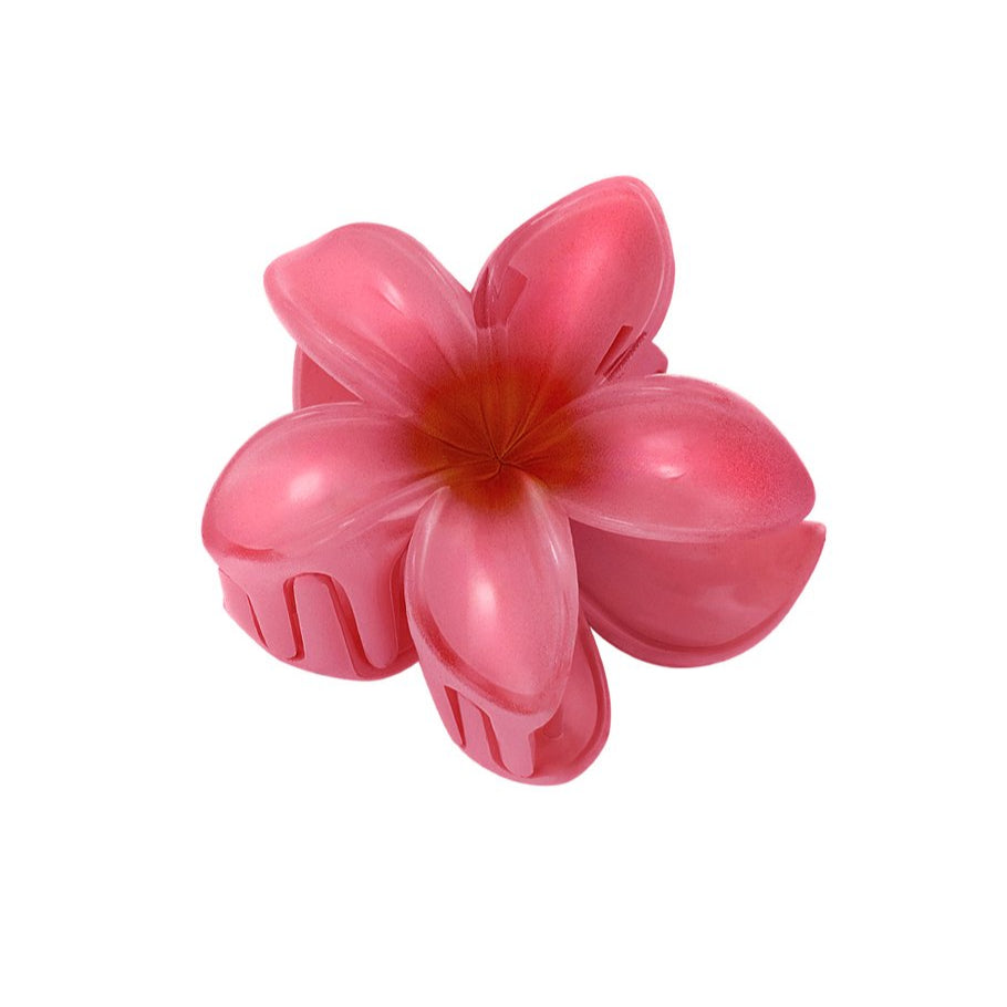 Haarklammer Hibiskus Blume rot, 8cm lang aus Kunststoff