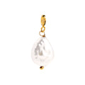 Edelstahlcharm mit Perle in gold, 22mm.