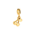 Edelstahlcharm mit Kirsche in gold, 18mm
