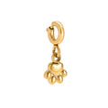 Edelstahlcharm mit einer Pfote in gold, 5mm.