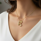 goldene Edelstahl Halskette mit Herz Schloss und Schlüssel Anhänger